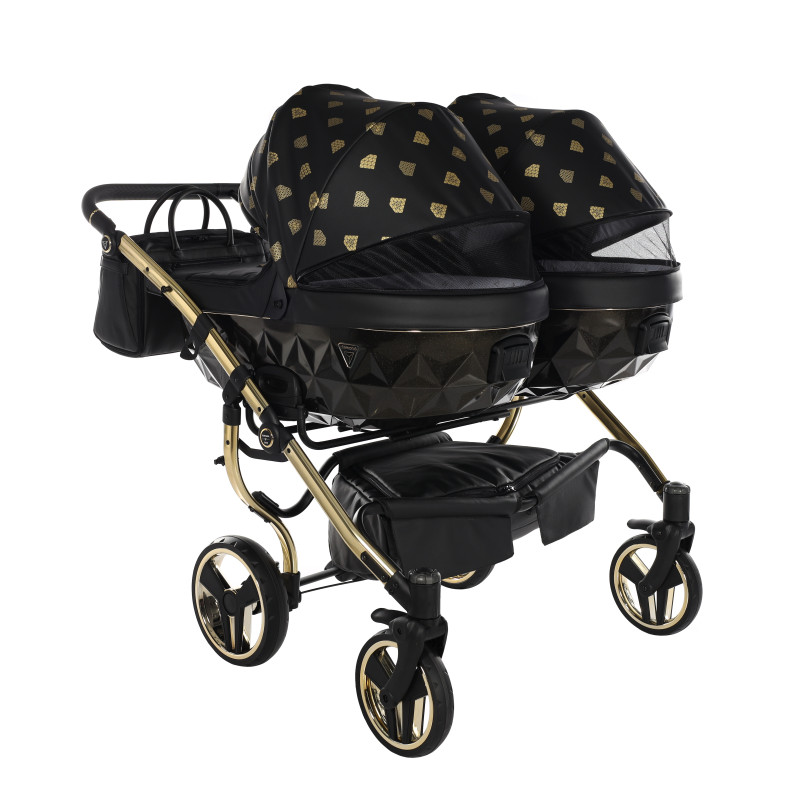 Junama Glow Duo 05 Black Gold Коляска для двойняшек 2in1