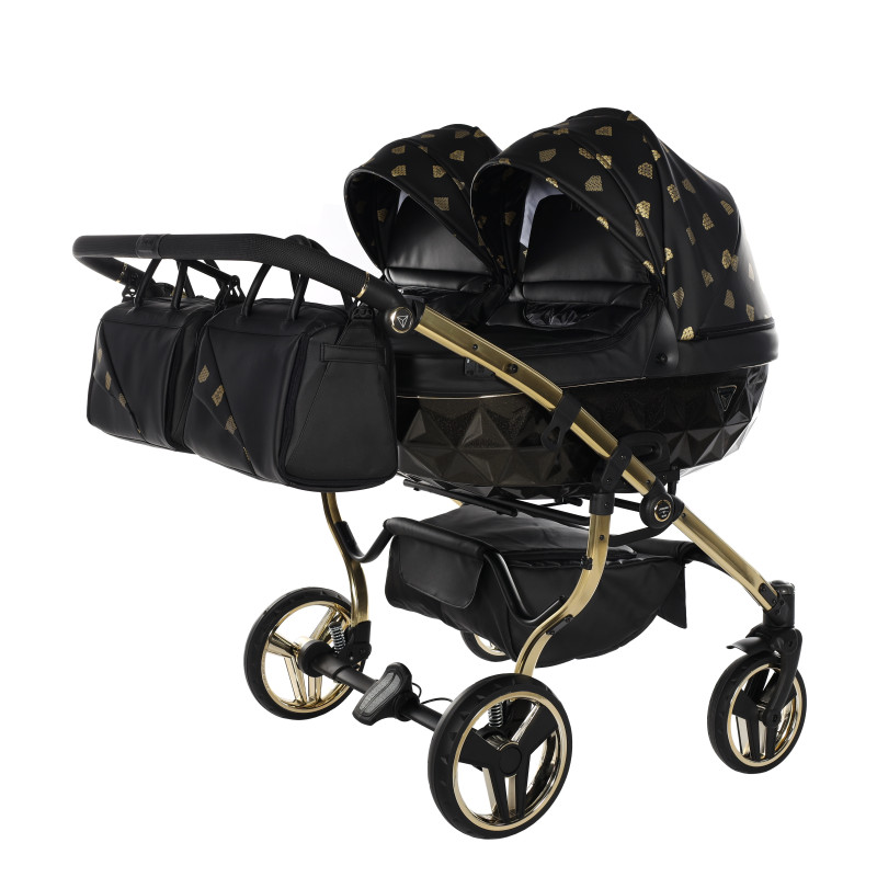 Junama Glow Duo 05 Black Gold Коляска для двойняшек 2in1