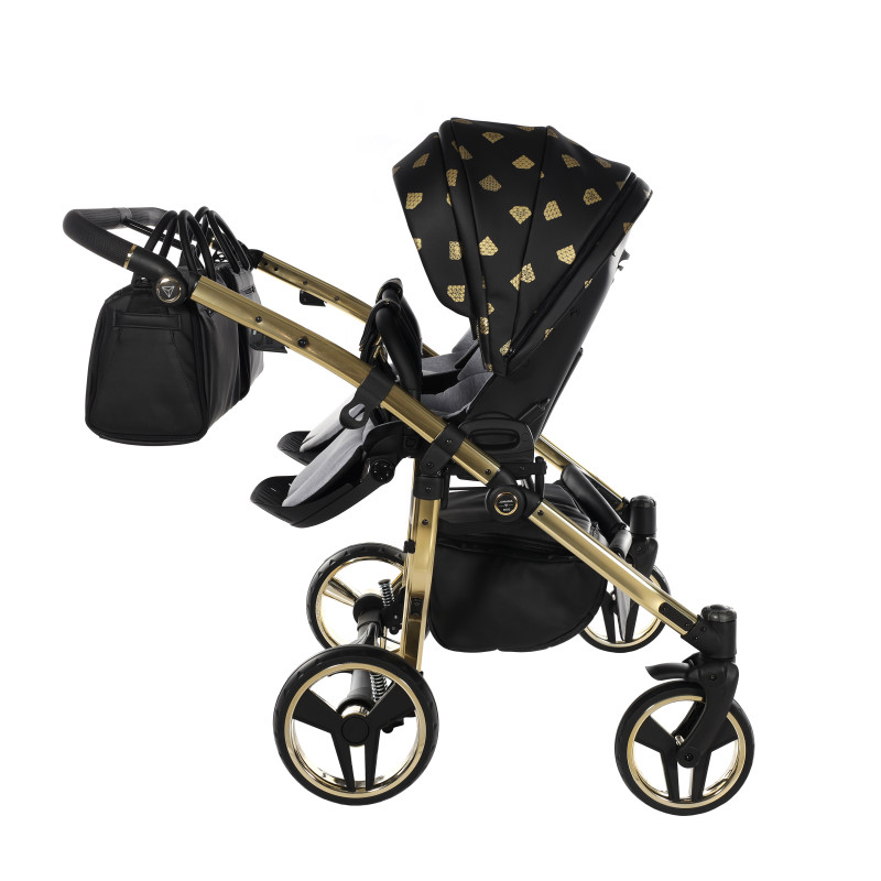 Junama Glow Duo 05 Black Gold Коляска для двойняшек 2in1