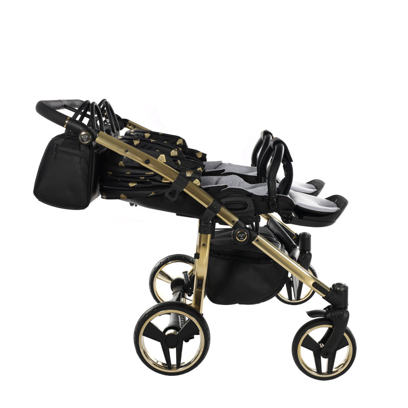 Junama Glow Duo 05 Black Gold Коляска для двойняшек 2in1