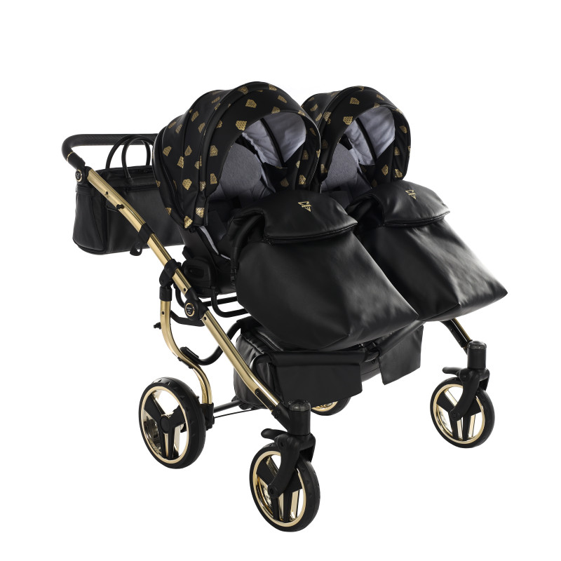 Junama Glow Duo 05 Black Gold Коляска для двойняшек 2in1