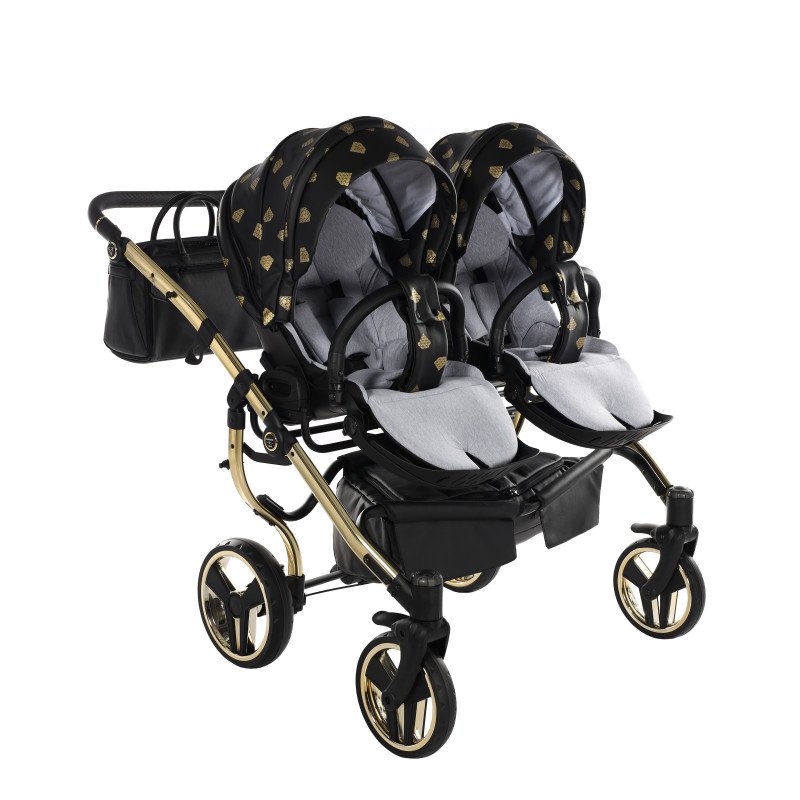 Junama Glow Duo 05 Black Gold Коляска для двойняшек 2in1