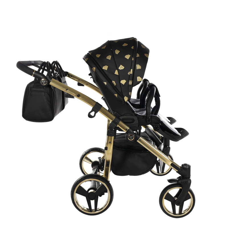 Junama Glow Duo 05 Black Gold Коляска для двойняшек 2in1