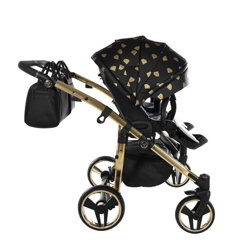 Junama Glow Duo 05 Black Gold Коляска для двойняшек 2in1