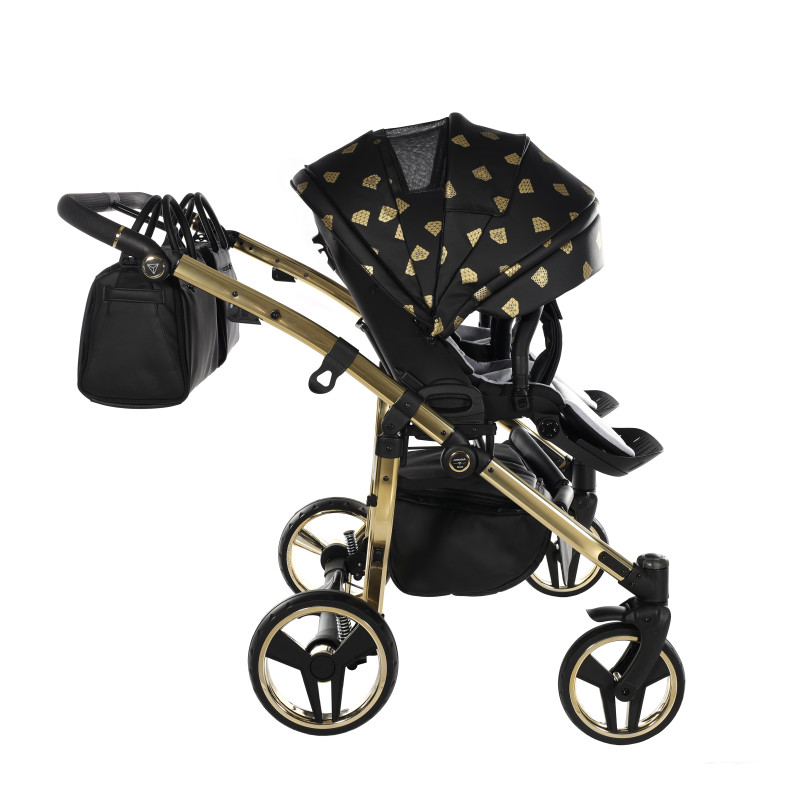 Junama Glow Duo 05 Black Gold Коляска для двойняшек 2in1