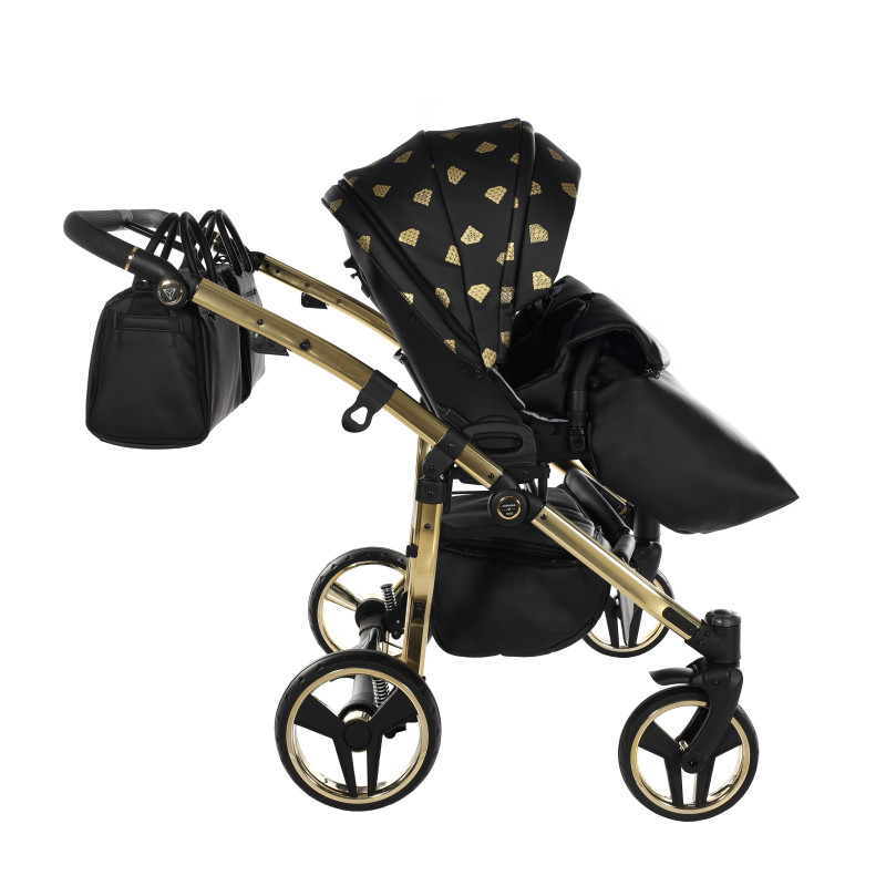 Junama Glow Duo 05 Black Gold Коляска для двойняшек 2in1