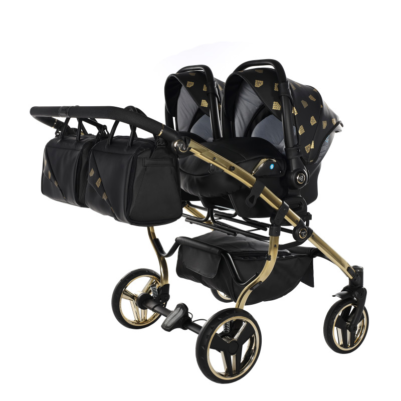 Junama Glow Duo 05 Black Gold Коляска для двойняшек 2in1