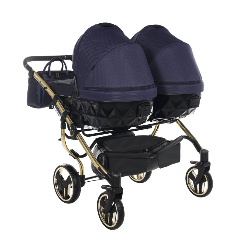 Junama Saphire Duo 01 Navy Blue Коляска для двойняшек 2in1