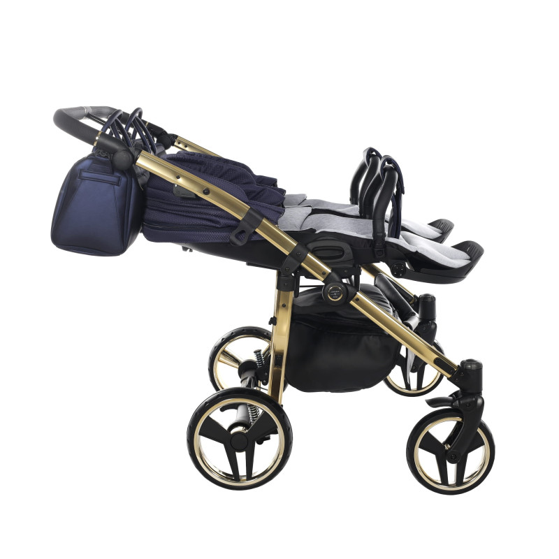 Junama Saphire Duo 01 Navy Blue Коляска для двойняшек 2in1