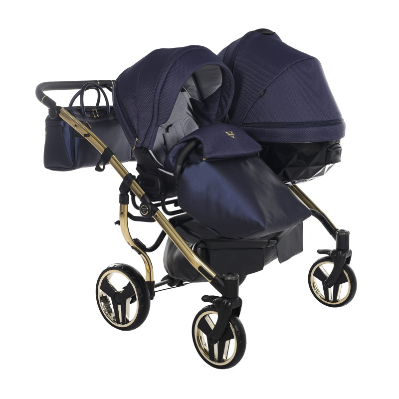 Junama Saphire Duo 01 Navy Blue Коляска для двойняшек 3in1