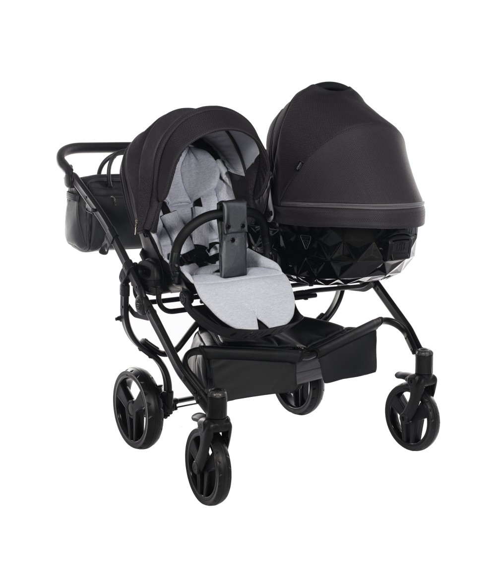 Junama Saphire Duo 02 Black Dvīņu rati 2in1