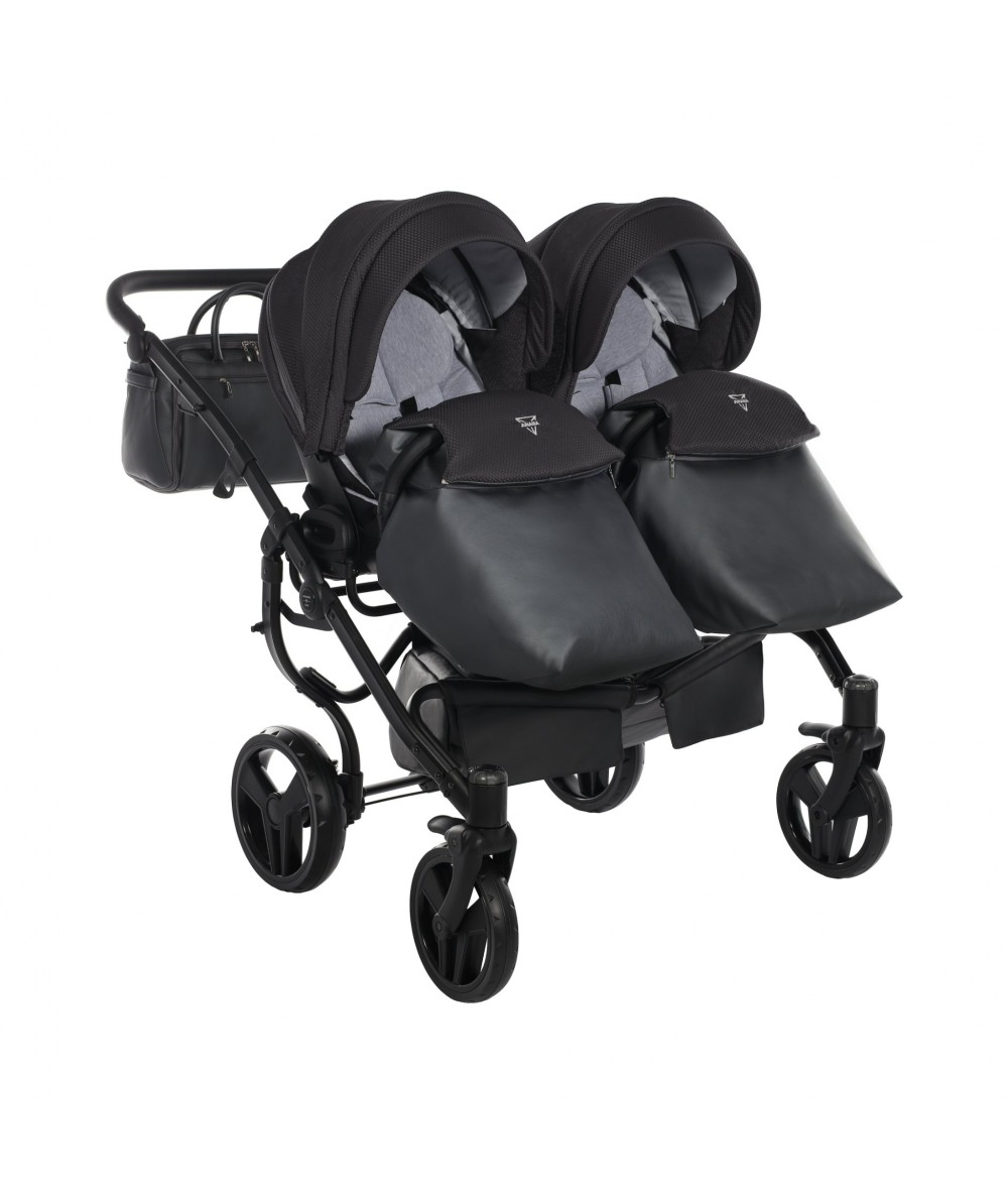 Junama Saphire Duo 02 Black Dvīņu rati 2in1