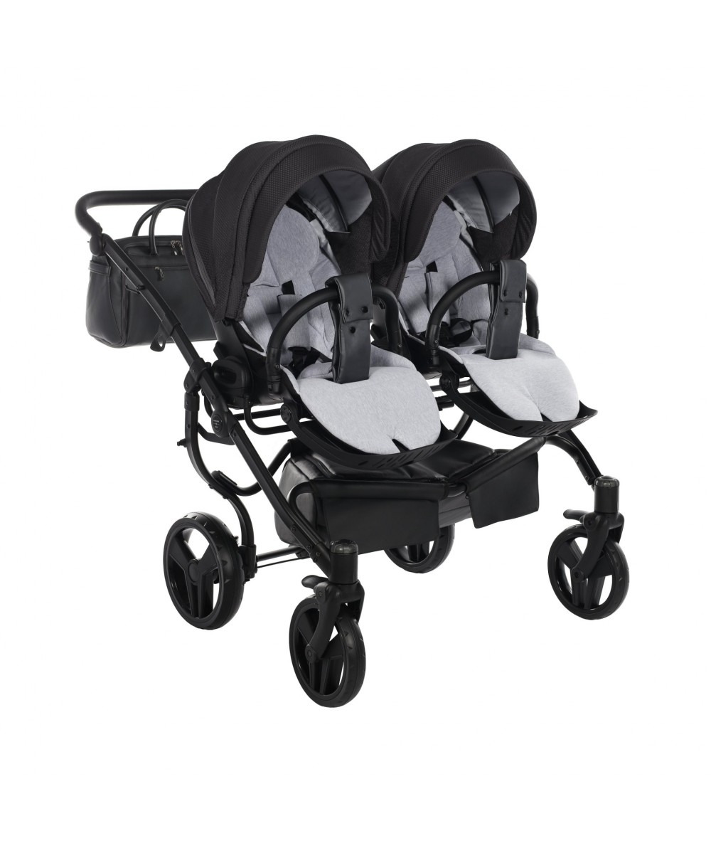 Junama Saphire Duo 02 Black Коляска для двойняшек 2in1