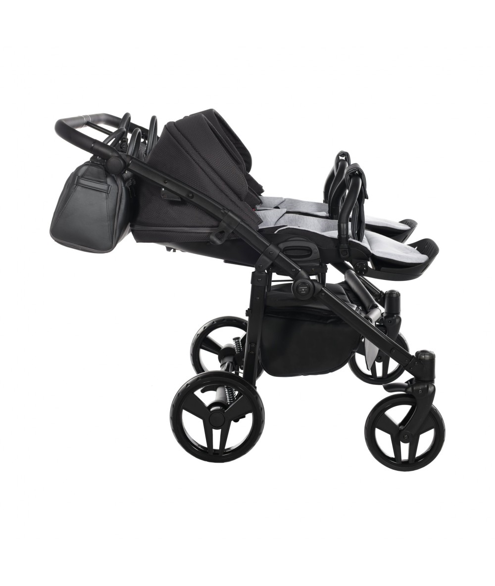 Junama Saphire Duo 02 Black Dvīņu rati 2in1