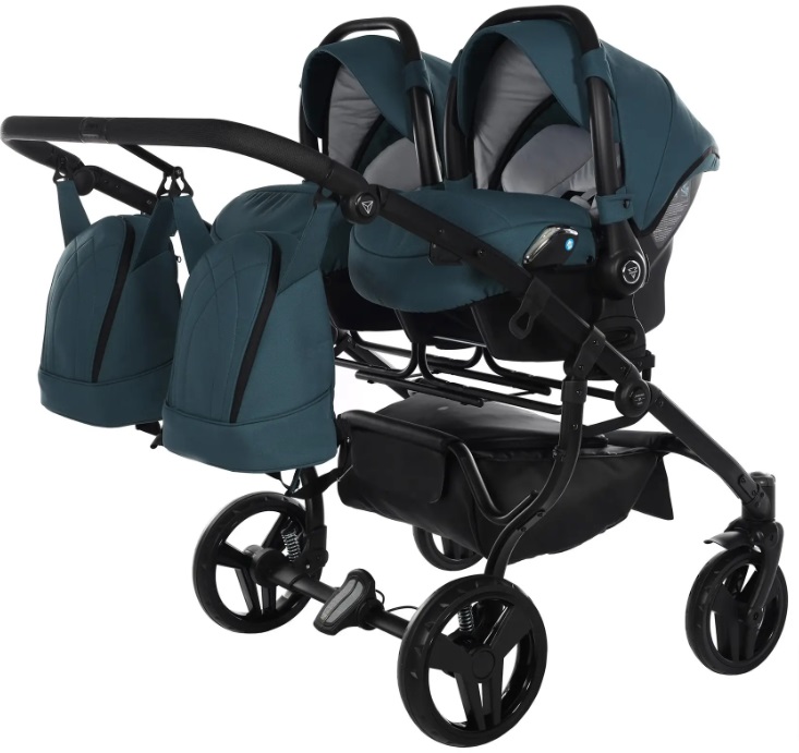 Junama Space Duo 03 Blue Коляска для двойняшек 2in1