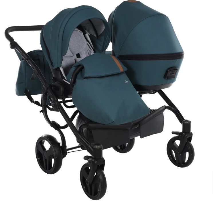 Junama Space Duo 03 Blue Коляска для двойняшек 2in1