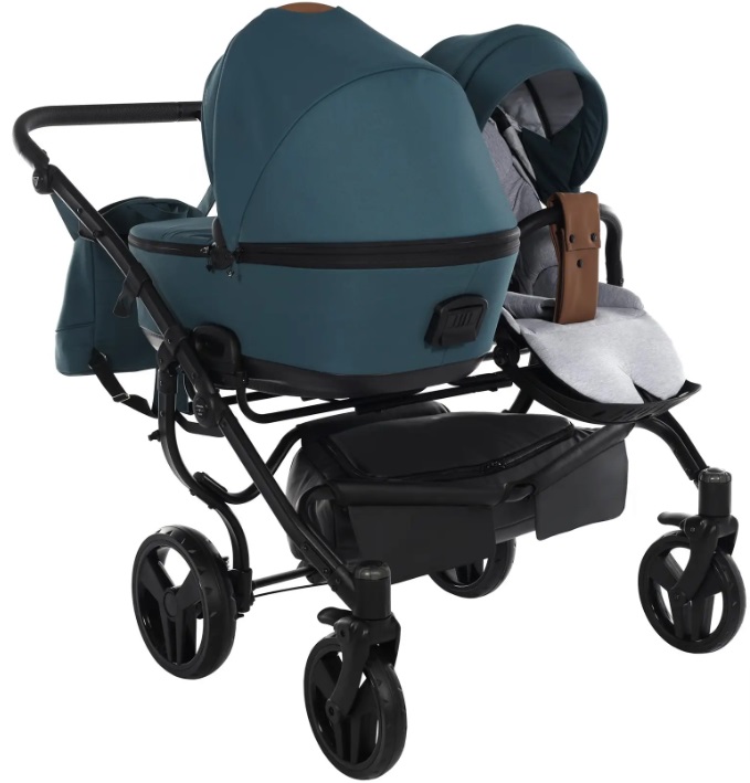 Junama Space Duo 03 Blue Коляска для двойняшек 2in1