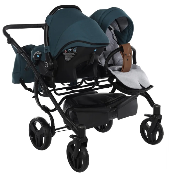 Junama Space Duo 03 Blue Коляска для двойняшек 2in1