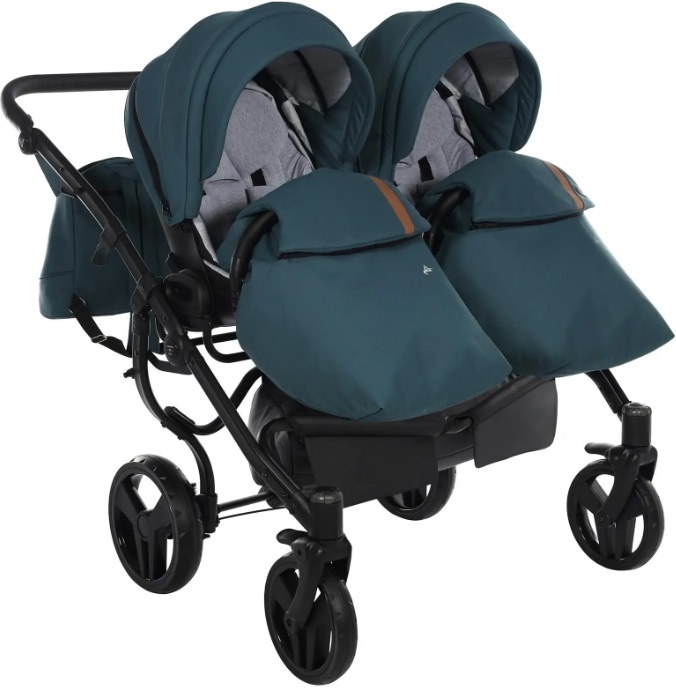 Junama Space Duo 03 Blue Коляска для двойняшек 2in1