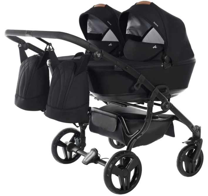 Junama Space Duo 04 Black Коляска для двойняшек 2in1