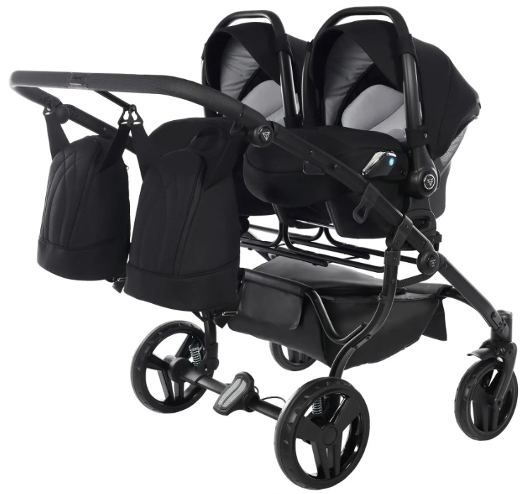 Junama Space Duo 04 Black Коляска для двойняшек 2in1