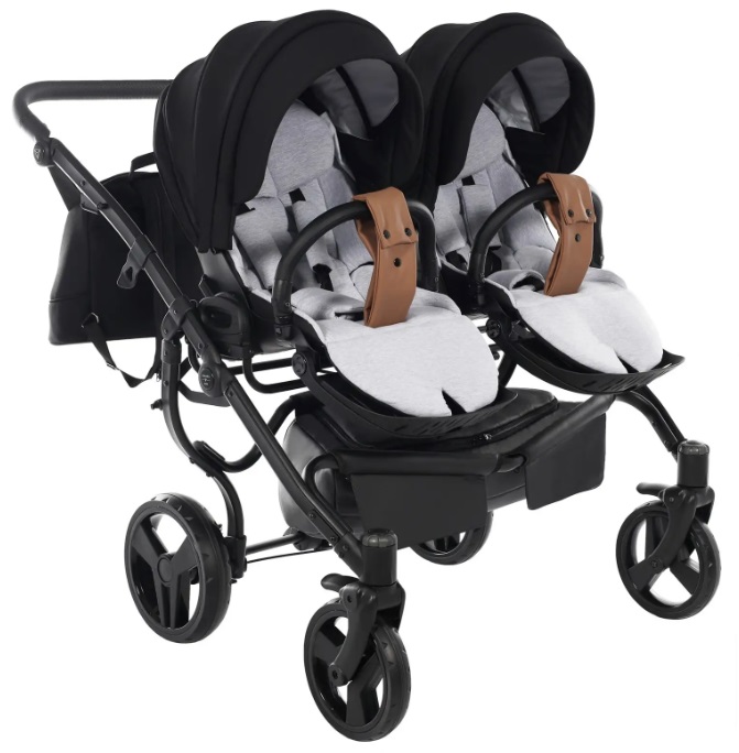 Junama Space Duo 04 Black Коляска для двойняшек 2in1