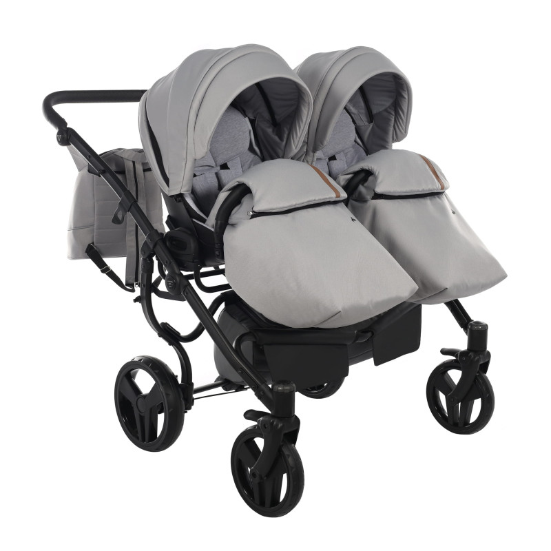 Junama Space Duo 01 Grey Коляска для двойняшек 2in1