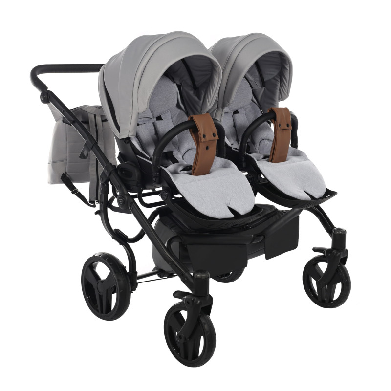 Junama Space Duo 01 Grey Коляска для двойняшек 2in1