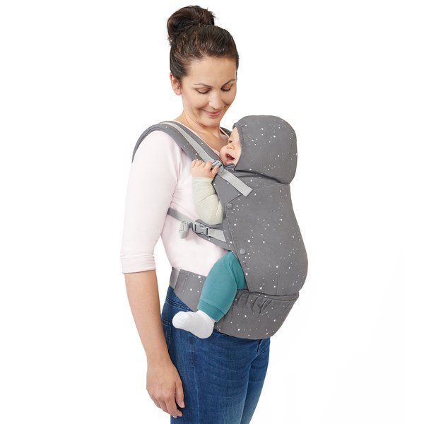 Ķengursoma Kinderkraft Huggy Grey Stars