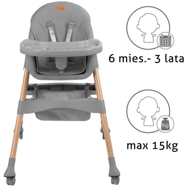 Kidwell Karimi Grey 2in1 Стульчик для кормления