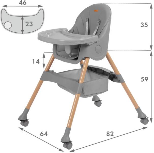 Kidwell Karimi Grey 2in1 Стульчик для кормления