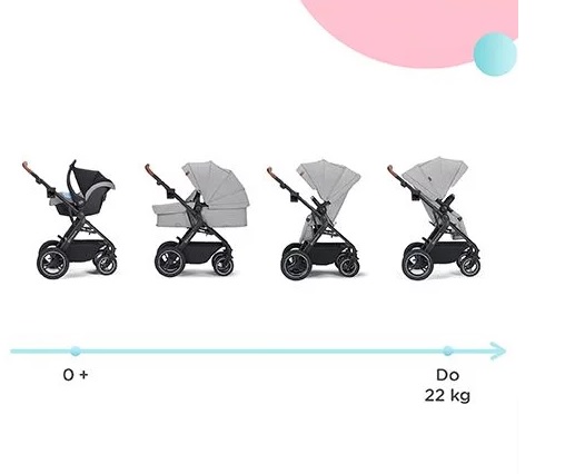 Kinderkraft B-Tour Light Grey Air Детская коляска Трансформер 3в1