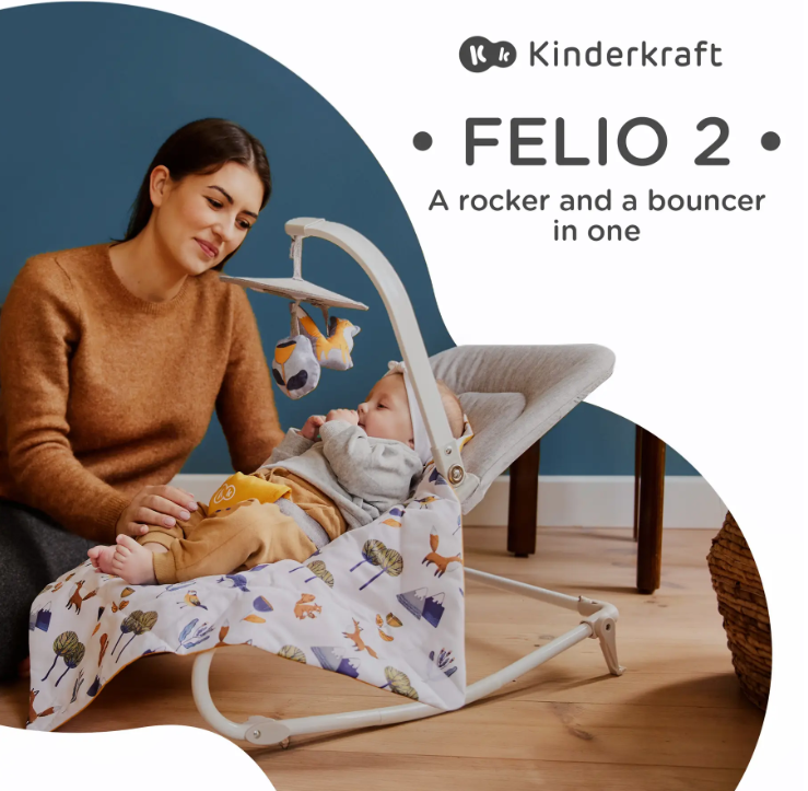 Kinderkraft Felio 2 Forest Yellow 2023 Šūpuļkrēsls