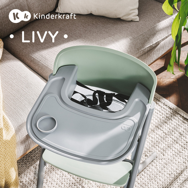 Kinderkraft Livy Olive Green 4в1 Стульчик Трансформер для кормления