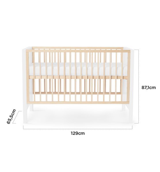 Kinderkraft Mia 2in1 White Bērnu gulta + Matracis 120 x 60 cm