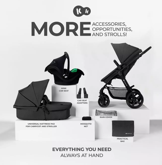 Kinderkraft Moov CT Black Bērnu rati 3in1