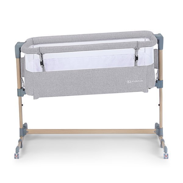 KinderKraft Neste Air Grey wood Кроватка для комфортного совместного сна 2in1