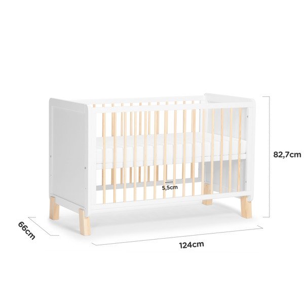 Kinderkraft Nico 2in1 White Bērnu gulta + Barjera