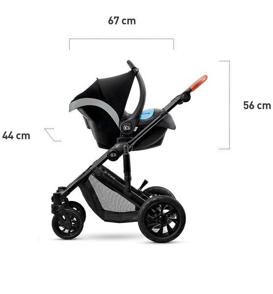 Kinderkraft Prime Black Bērnu rati 3in1