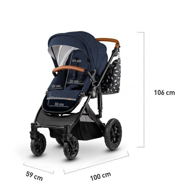 Kinderkraft Prime Deep Navy Детская коляска 2 в 1