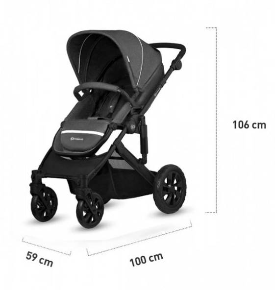 Kinderkraft Prime Lite Black Anthracite Детская коляска 3 в 1