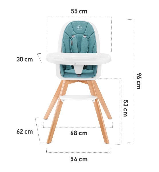 Kinderkraft Tixi Turquoise 2 в 1 Стульчик для кормления