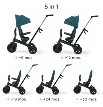 Kinderkraft Twipper Grey 5in1 Bērnu trīsritenis