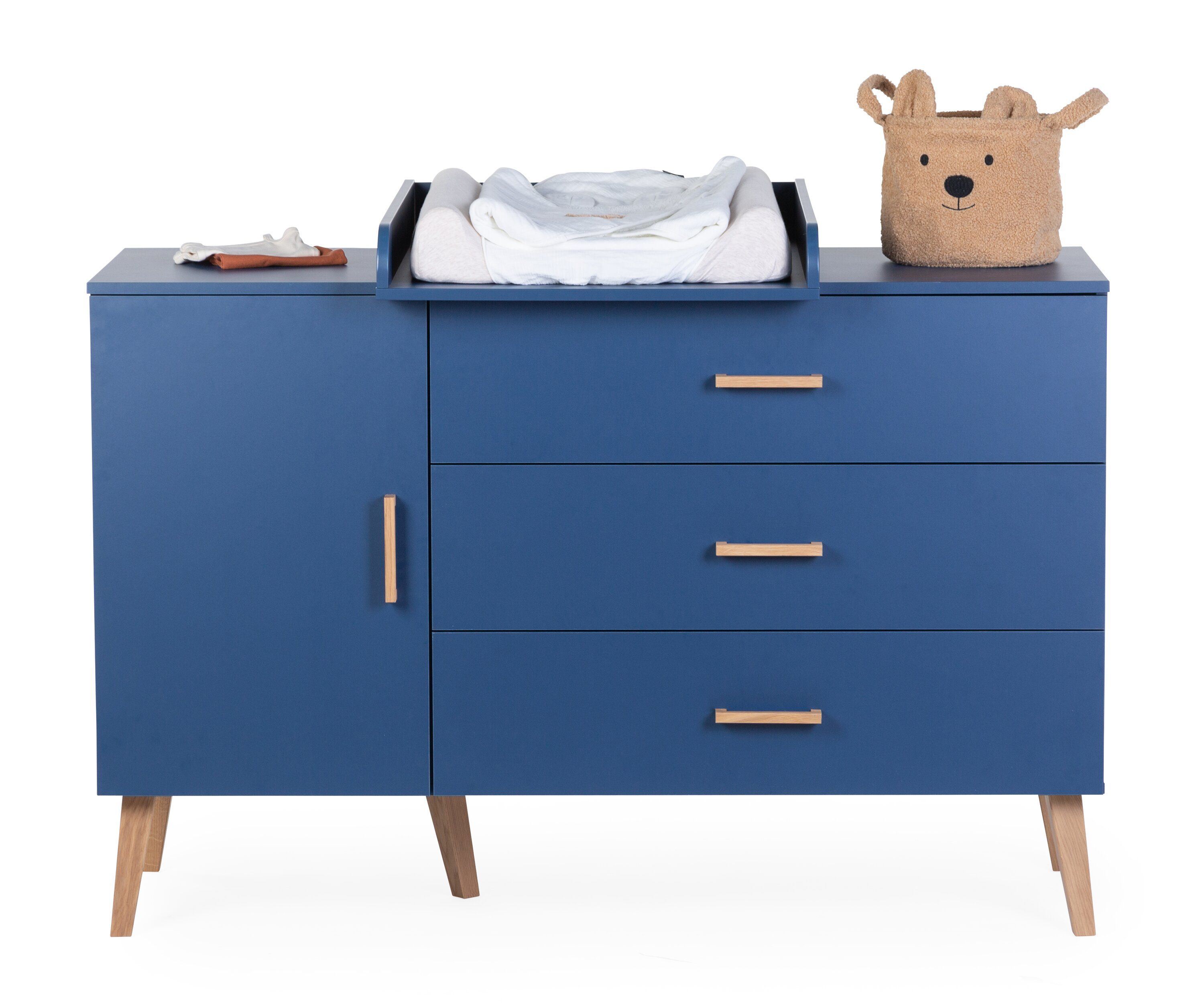 Kumode ar pārtinamo galdiņu Childhome Bold Blue