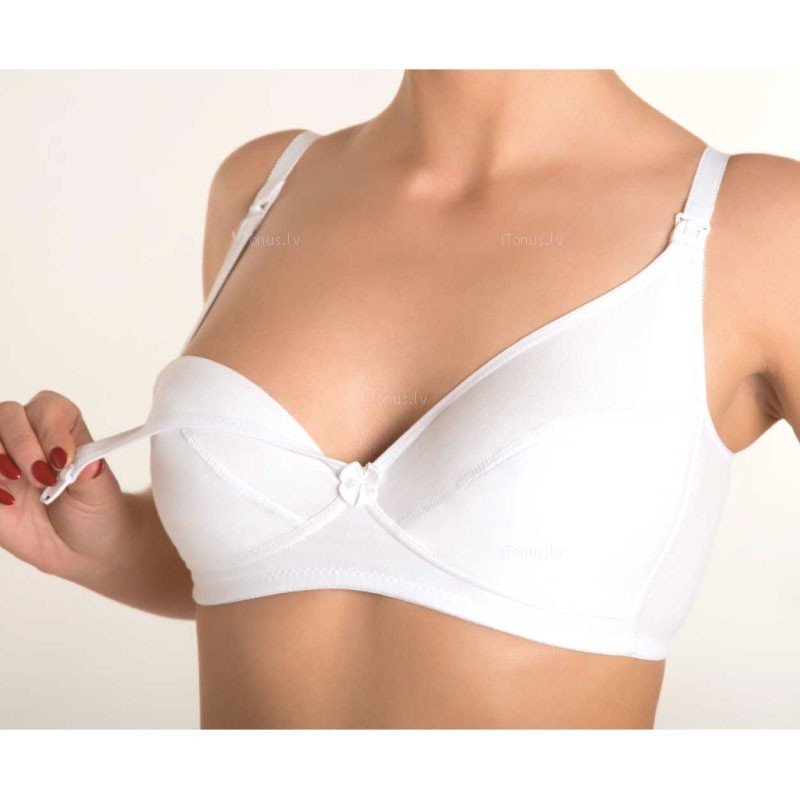 La Bebe Lingerie Basic Bio Cotton White (Milk) Бюстгальтер для кормления с отстёгивающейся мягкой чашкой