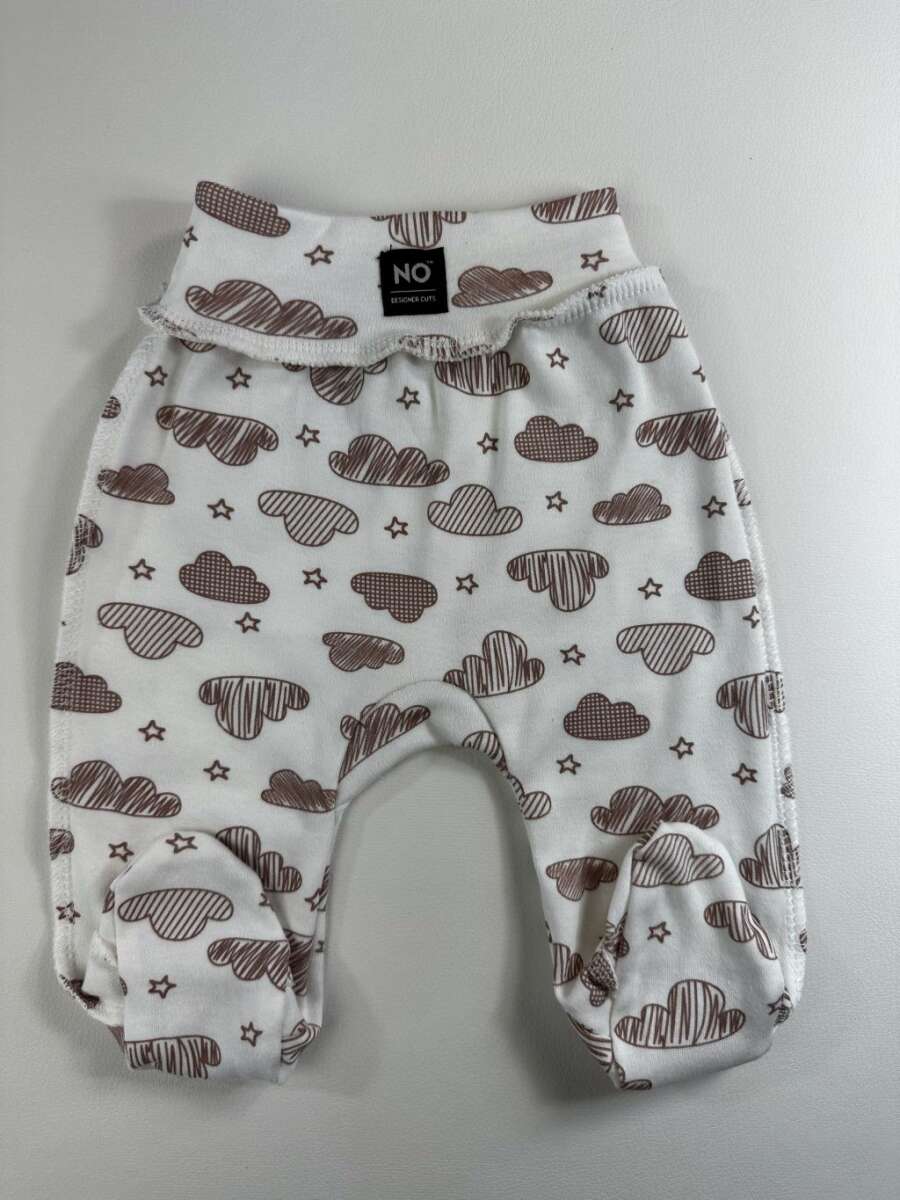 La Bebe NO Baby Pants Clouds Детские штанишки с широким поясом и закрытыми пяточками из чистого хлопка