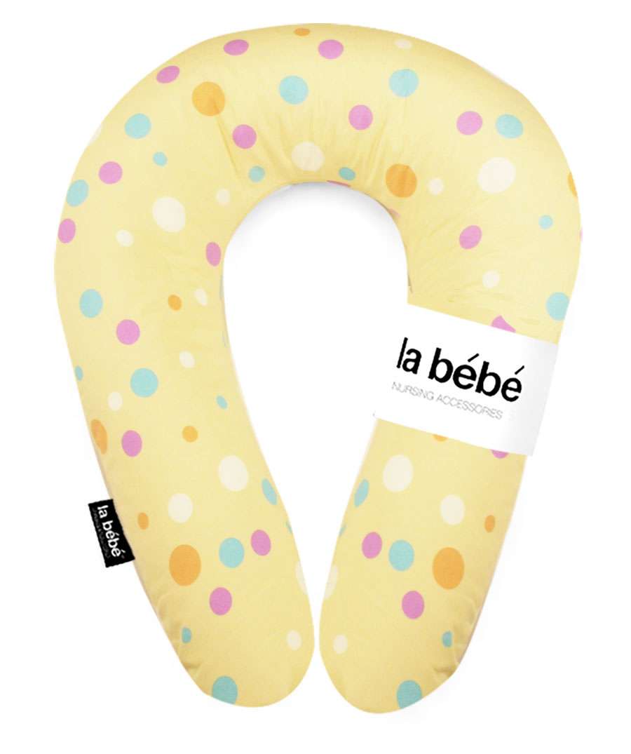 La Bebe Nursing Maternity Pillow Snug Yellow Dots Подковка для сна, кормления малыша 20x70cm