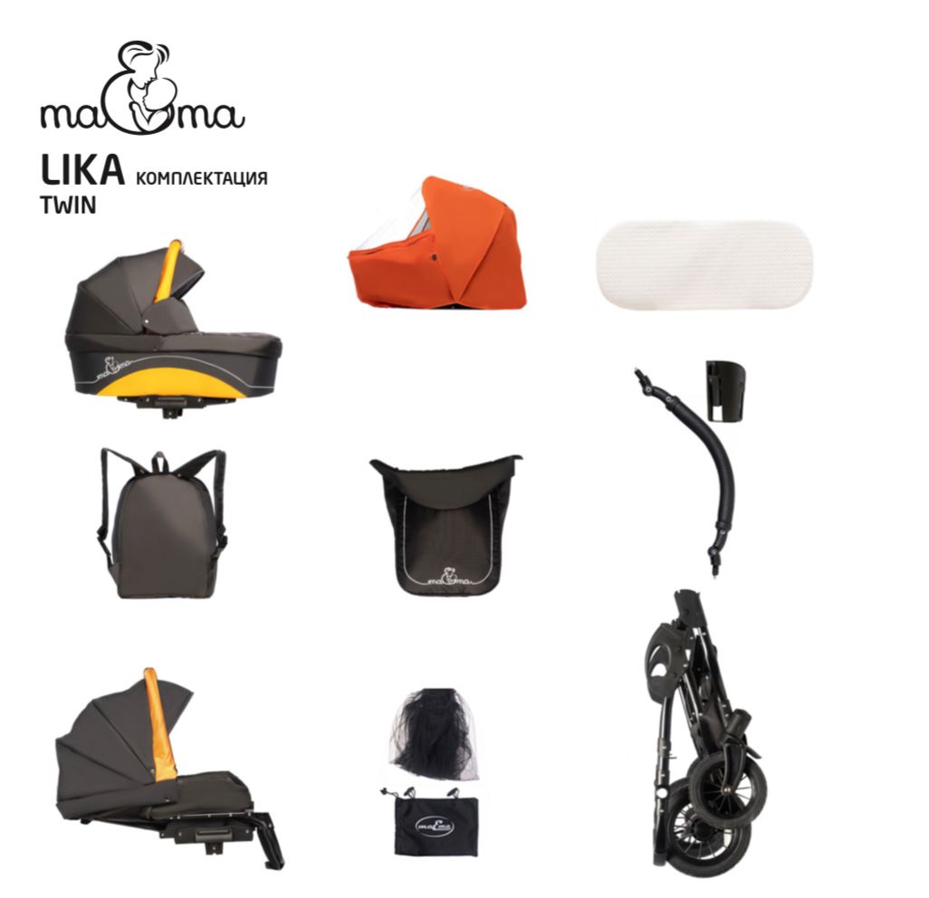 Maema Lika Twin L7 Коляска для двойняшек 3in1