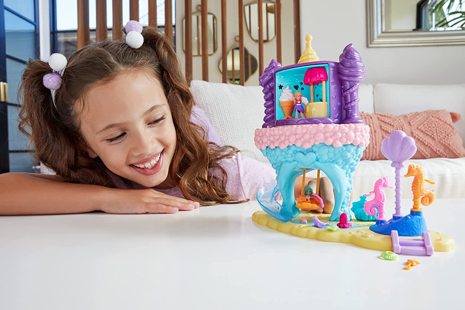 Mattel Polly Pocket Rainbow Funland Mermaid GYK41 / GYK42 Комплект Бухта Русалки