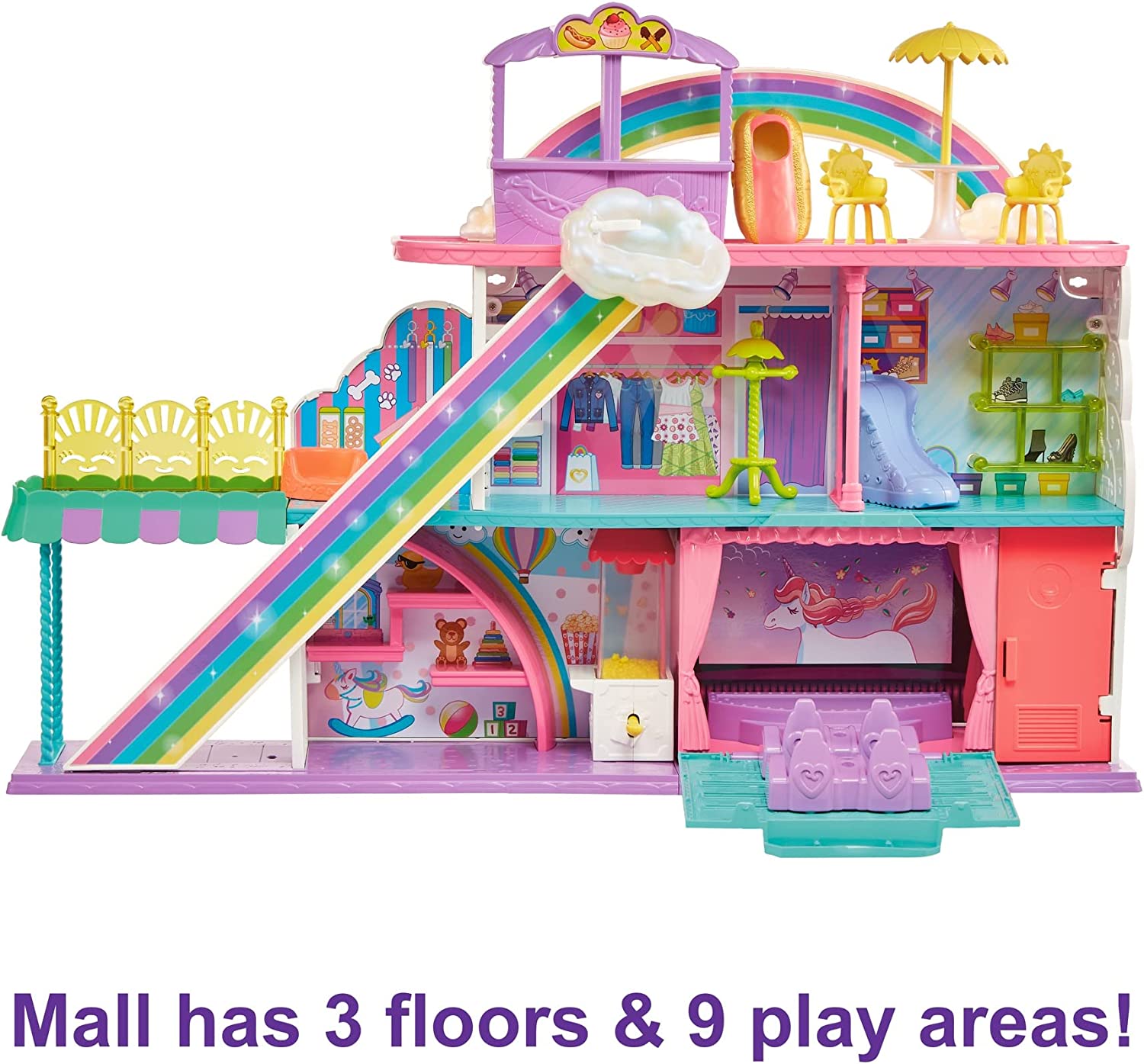 Mattel Polly Pocket Sweet Adventures Rainbow Mall HHX78 Игровой набор